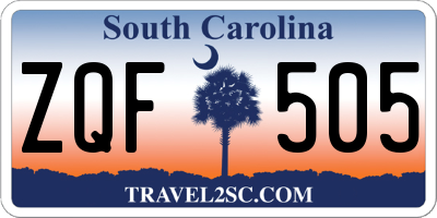 SC license plate ZQF505
