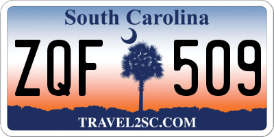 SC license plate ZQF509