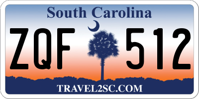 SC license plate ZQF512
