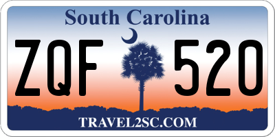 SC license plate ZQF520
