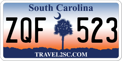 SC license plate ZQF523