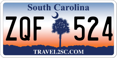 SC license plate ZQF524
