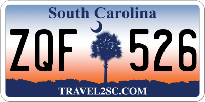 SC license plate ZQF526