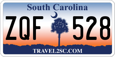 SC license plate ZQF528