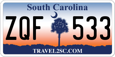 SC license plate ZQF533