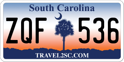 SC license plate ZQF536