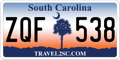 SC license plate ZQF538
