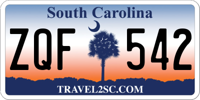 SC license plate ZQF542