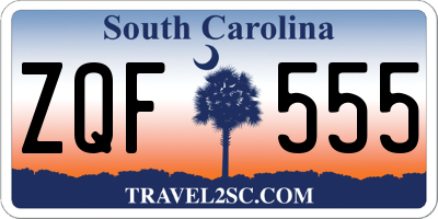 SC license plate ZQF555