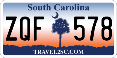 SC license plate ZQF578
