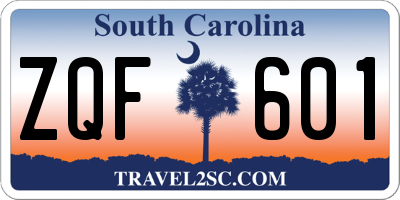 SC license plate ZQF601
