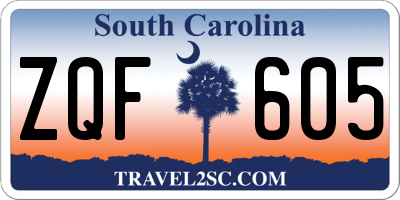 SC license plate ZQF605