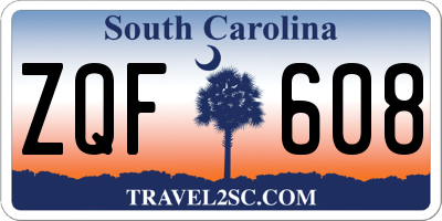 SC license plate ZQF608