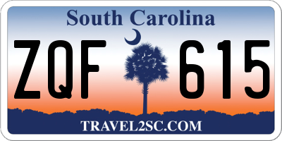 SC license plate ZQF615