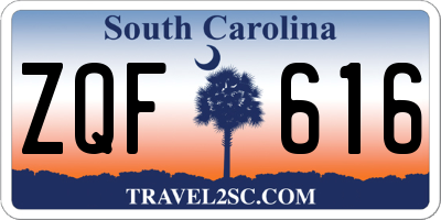SC license plate ZQF616