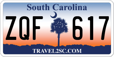 SC license plate ZQF617