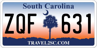 SC license plate ZQF631