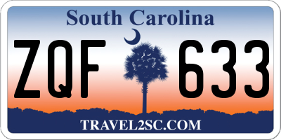 SC license plate ZQF633