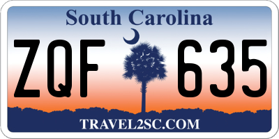 SC license plate ZQF635