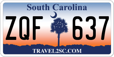 SC license plate ZQF637