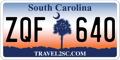 SC license plate ZQF640