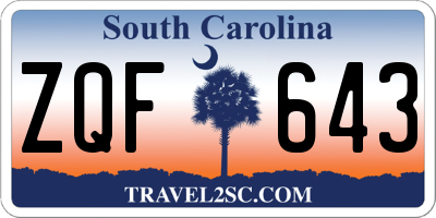 SC license plate ZQF643