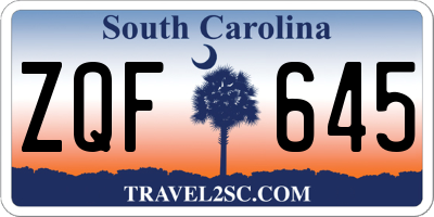 SC license plate ZQF645