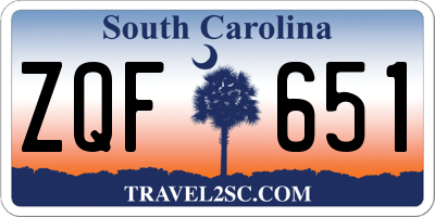SC license plate ZQF651
