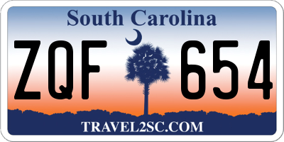SC license plate ZQF654