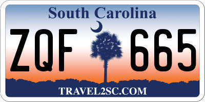 SC license plate ZQF665