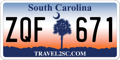 SC license plate ZQF671