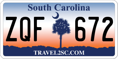 SC license plate ZQF672