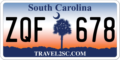 SC license plate ZQF678