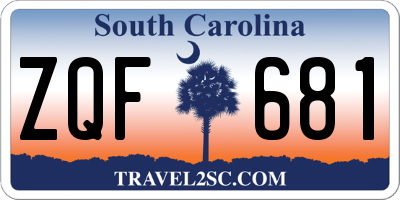 SC license plate ZQF681