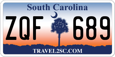 SC license plate ZQF689