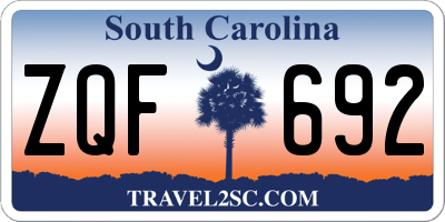 SC license plate ZQF692