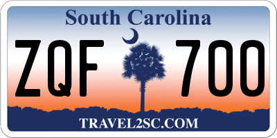 SC license plate ZQF700