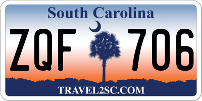 SC license plate ZQF706