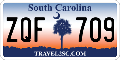 SC license plate ZQF709
