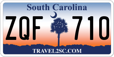SC license plate ZQF710