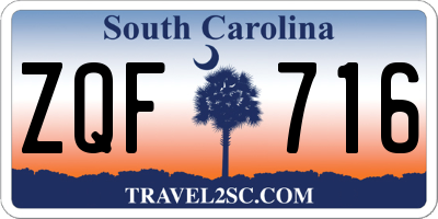 SC license plate ZQF716