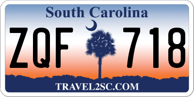 SC license plate ZQF718