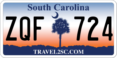 SC license plate ZQF724