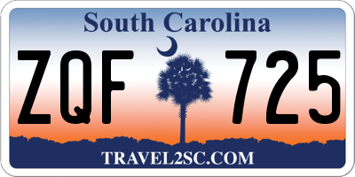 SC license plate ZQF725