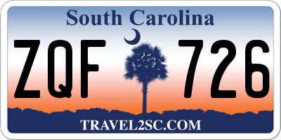 SC license plate ZQF726