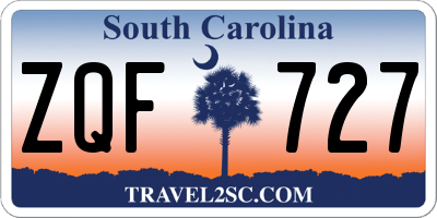 SC license plate ZQF727