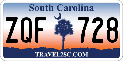 SC license plate ZQF728
