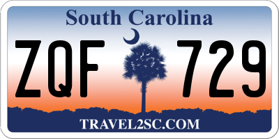 SC license plate ZQF729