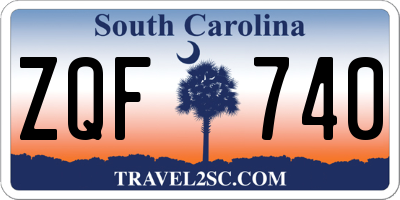 SC license plate ZQF740