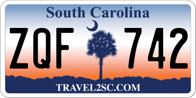 SC license plate ZQF742